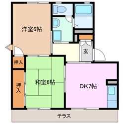 伊勢川島駅 徒歩12分 1階の物件間取画像